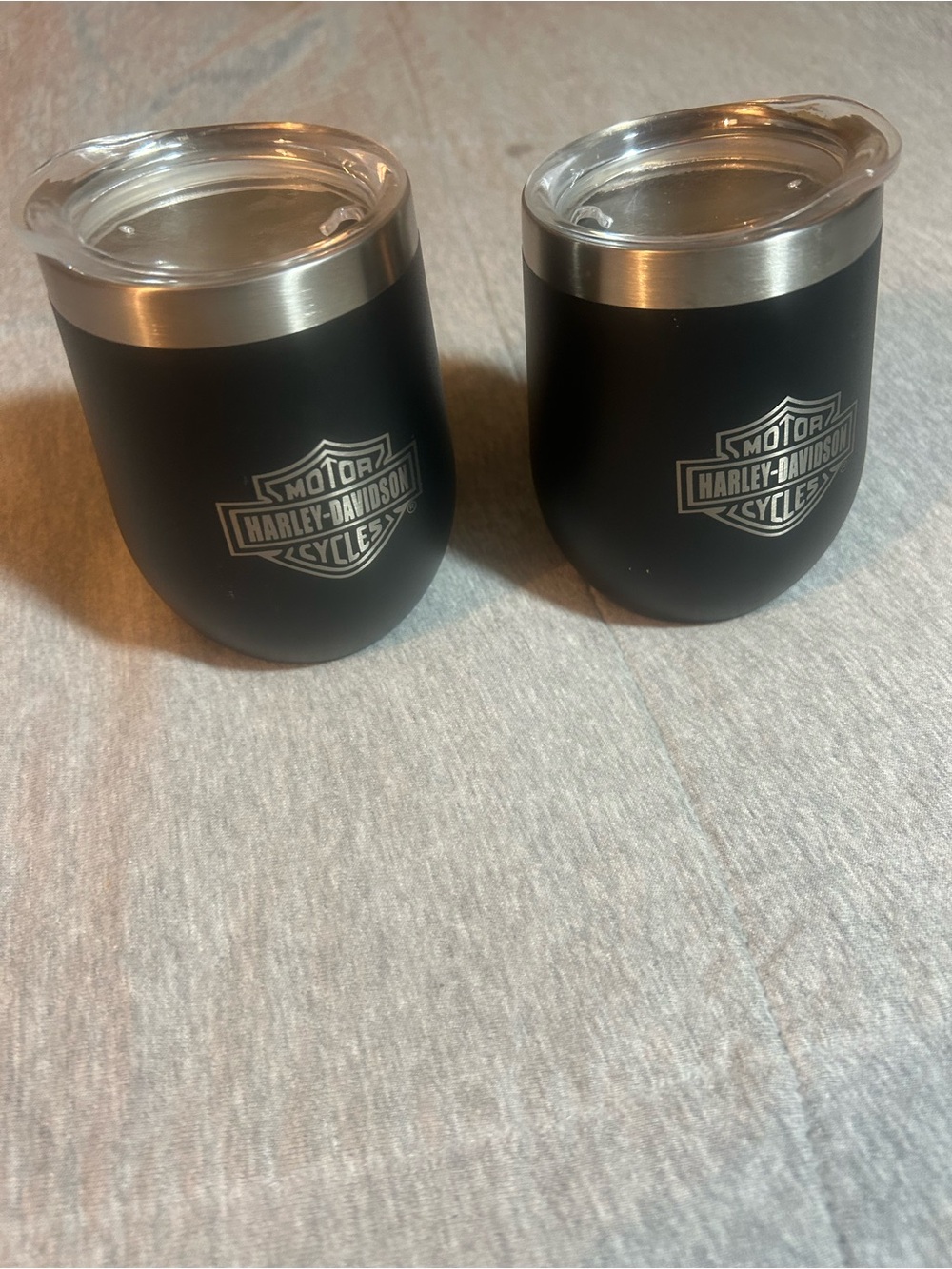 Harley-Davidson Black and Silver Double Tumbler Set